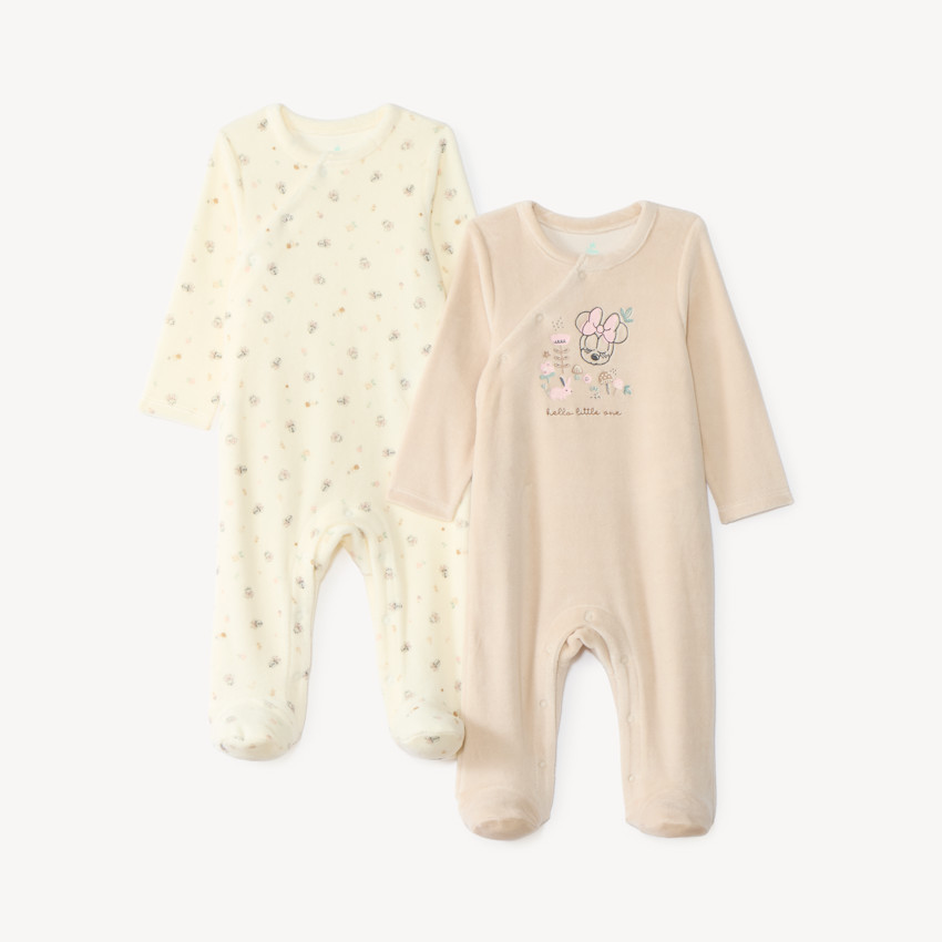 Set van 2 fleece voetenzakken voor baby meisjes met Minnie Mouse motief. 