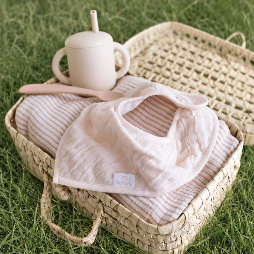 Bandana mousseline de bambou waterproof Swaddle 25cm Rose 