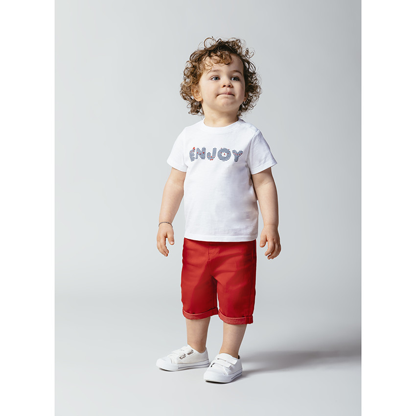 Bermuda van stof met koorden 