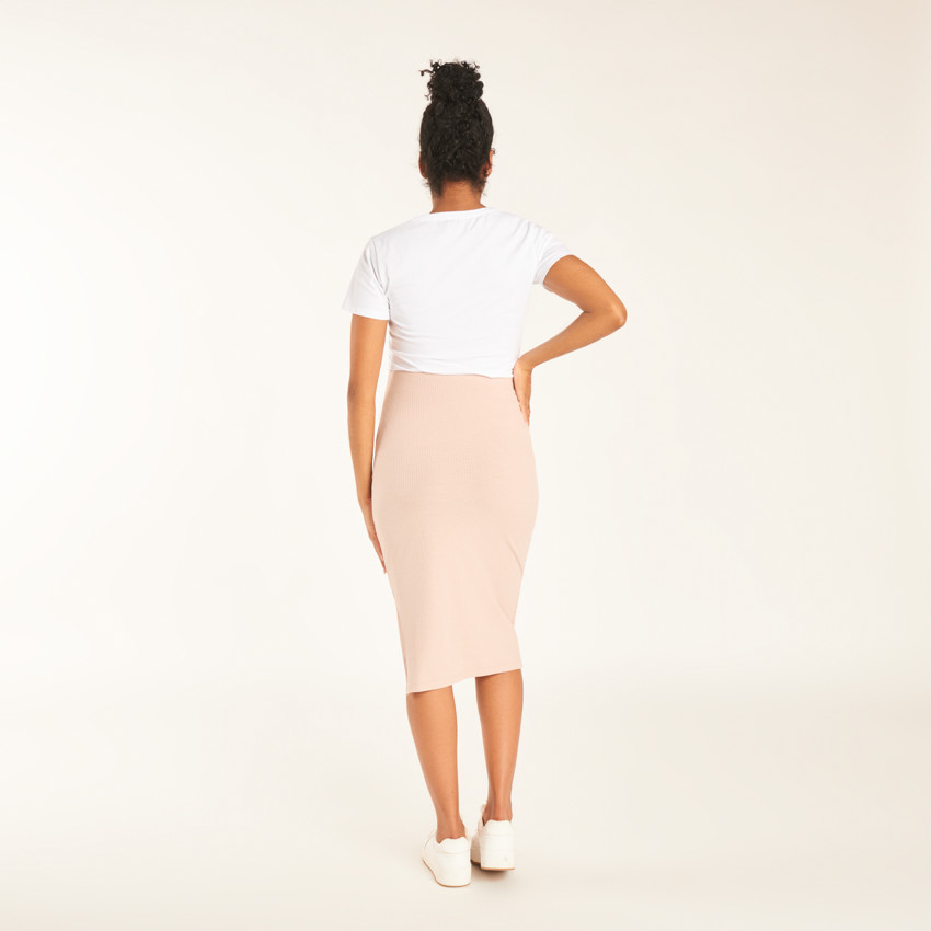 Langere, aansluitende jurk in effen kleur voor dames 