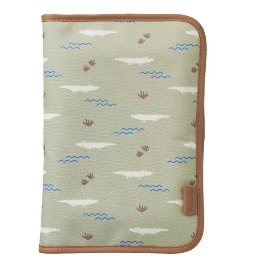 Luieretui + verschoningsmatje Krokodil Olijf 