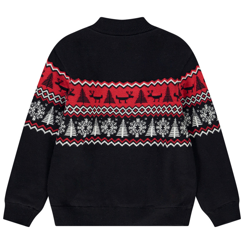 Gilet en tricot jacquard motif Noël pour garçon 