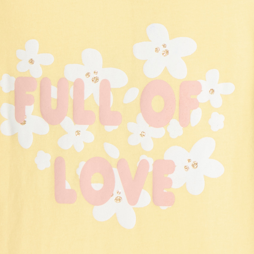 T-shirt manches longues bébé fille print pailleté fantaisie 