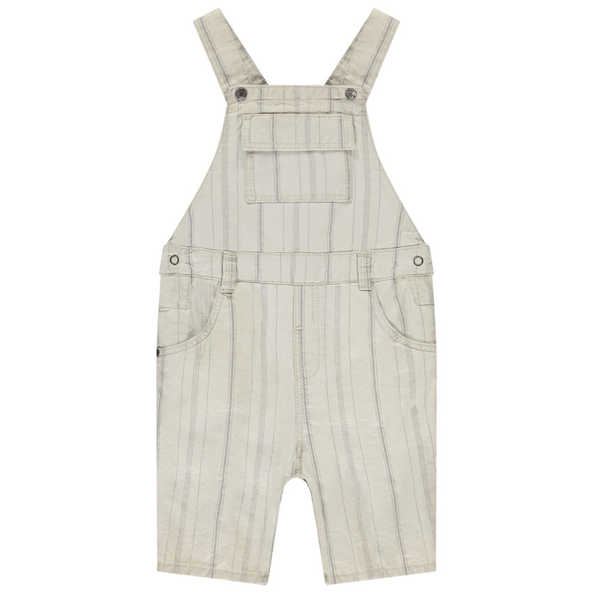 Salopette courte rayée à poche pour bébé garçon 