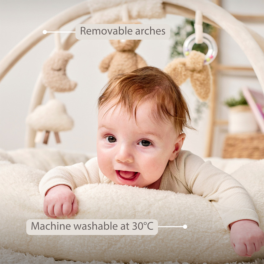 Tapis d'éveil pouf avec arches 90x90cm Teddy Bouclette 