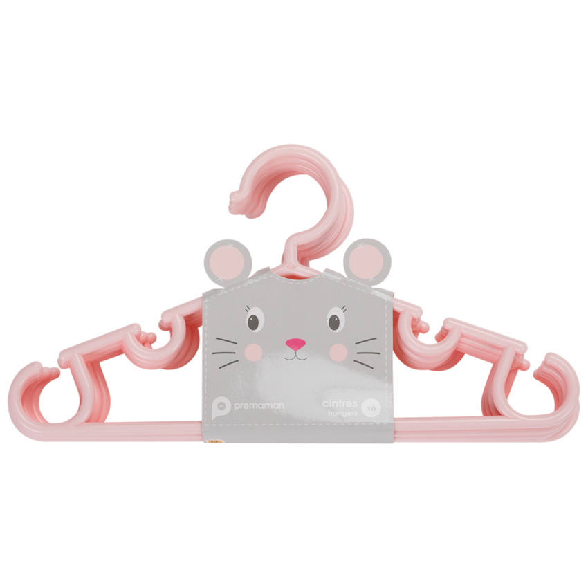 Set van 6 kleerhangers - Roze 