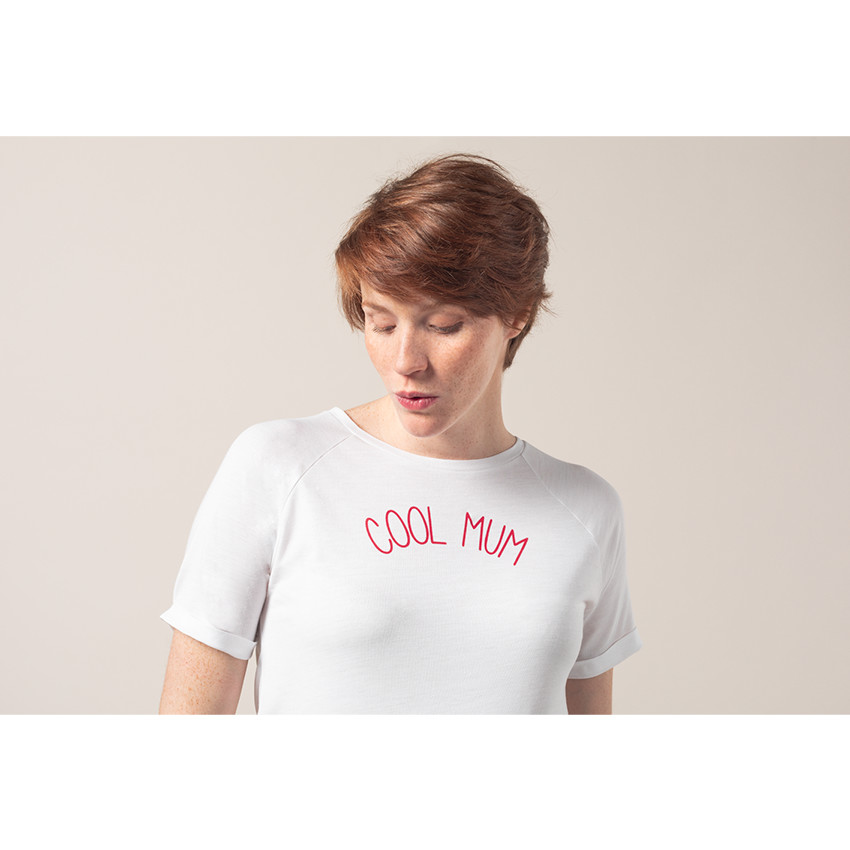 Zwangerschapsshirt met korte mouwen en print met boodschap 