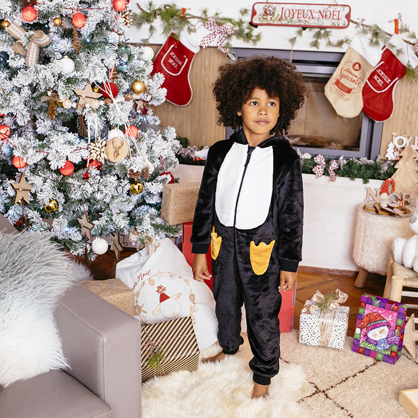 Surpyjama pingouin en sherpa 