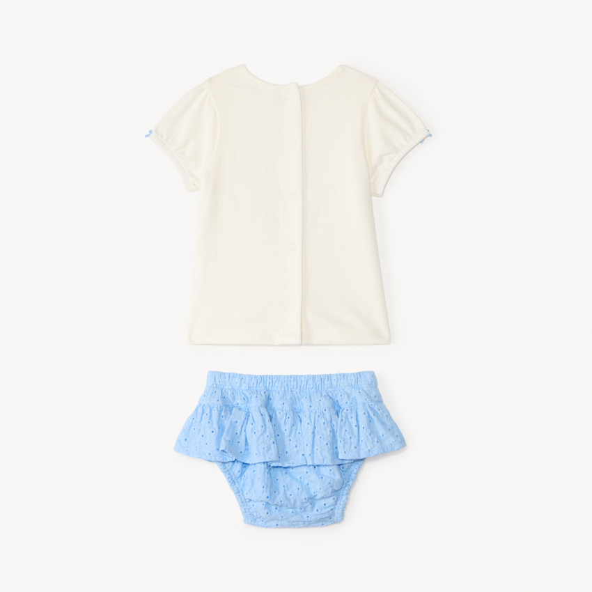 Set van 2 stukken met bloomer in Engels borduurwerk voor babymeisjes 