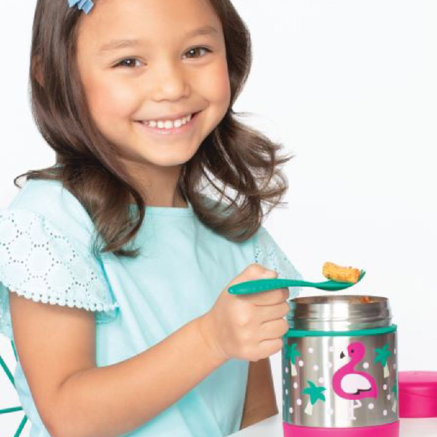 Lunchbox thermos repas + fourchette - Flamant rose 