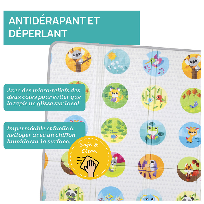 Speeltapijt XXL 200x180 cm opvouwbaar & omkeerbaar 