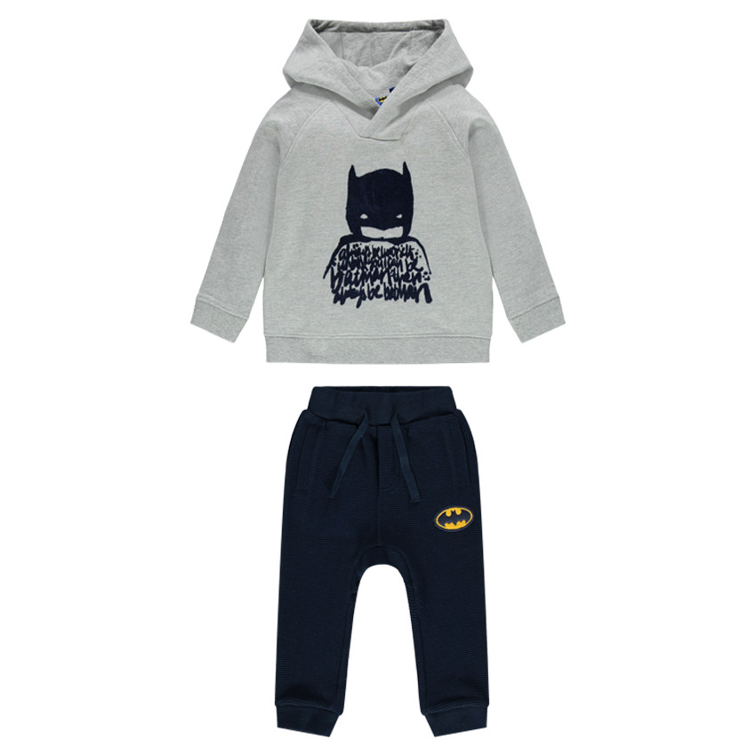 Jogging en molleton avec masque patché et badges BATMAN  