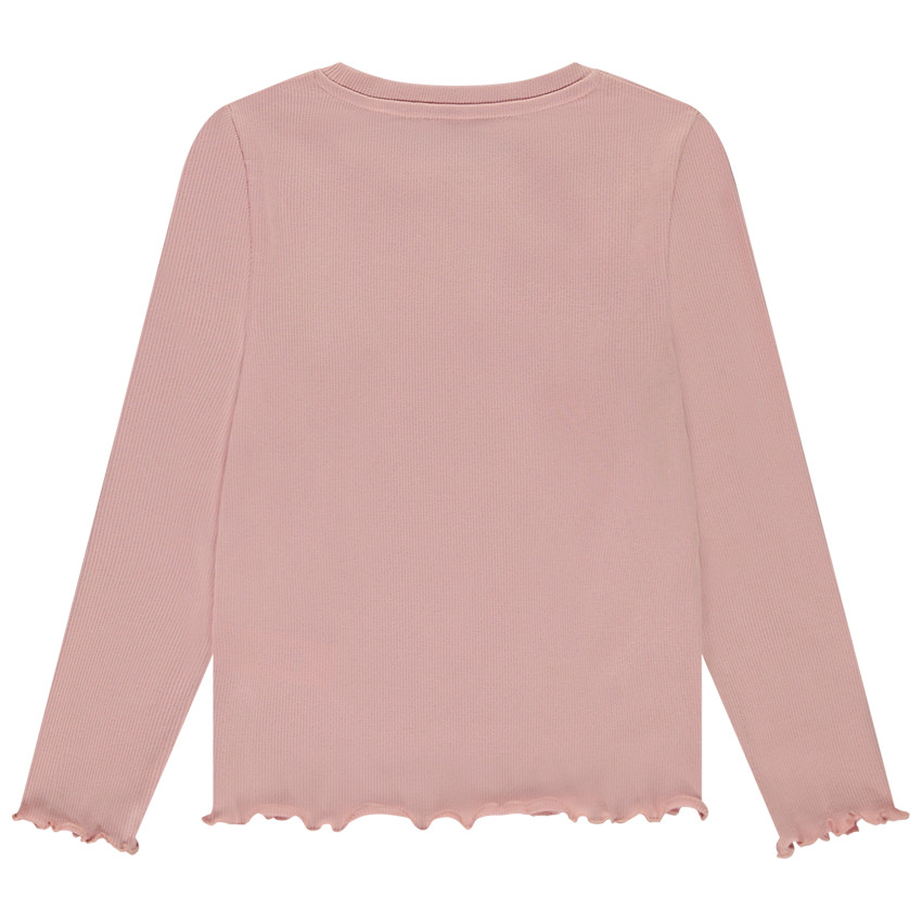 T-shirt lange mouwen ribbel borduurwerk gouden hart voor meisjes 