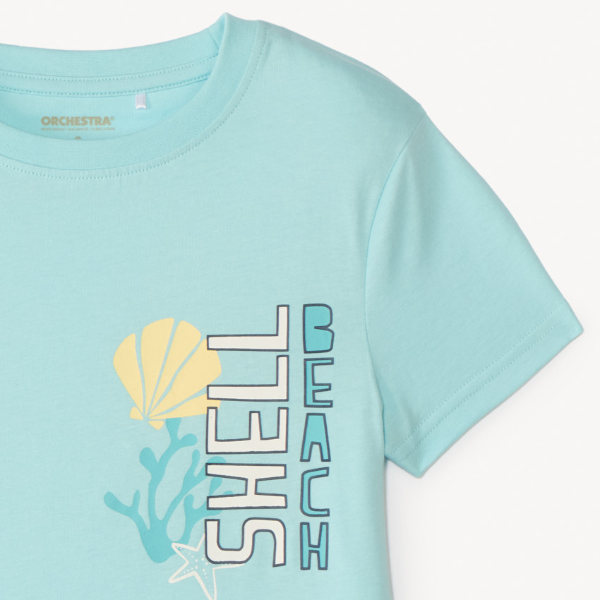 T-shirt manches courtes imprimé thème mer garçon 