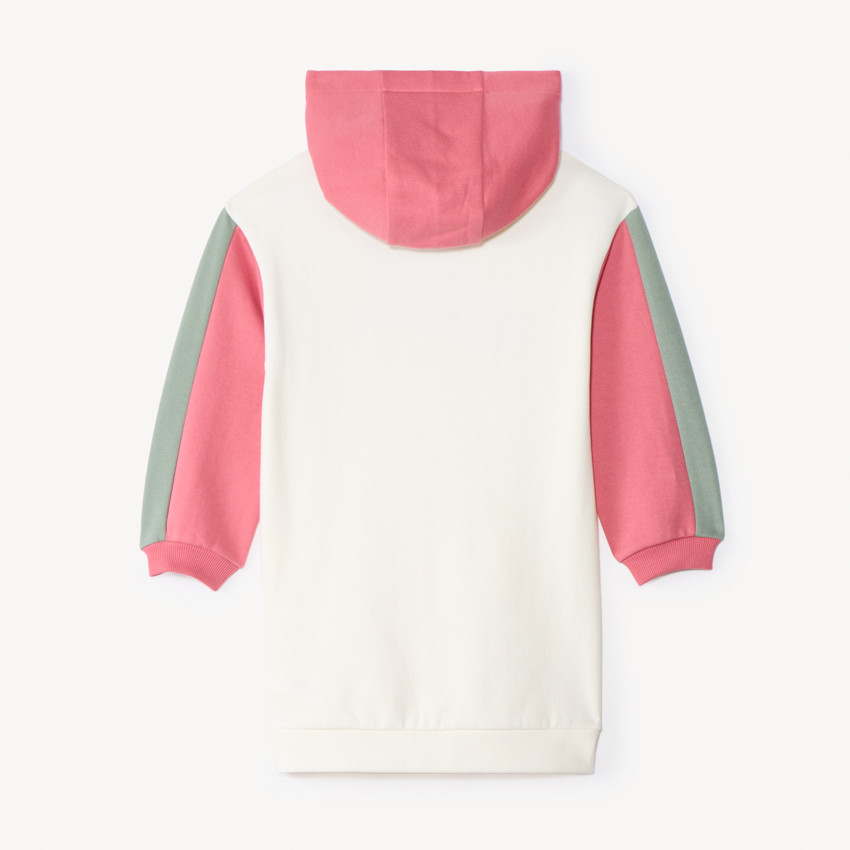 Robe en molleton à capuche effet colorblock pour fille  