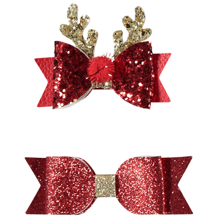 Lot de 2 barrettes festives à paillettes pour fille 