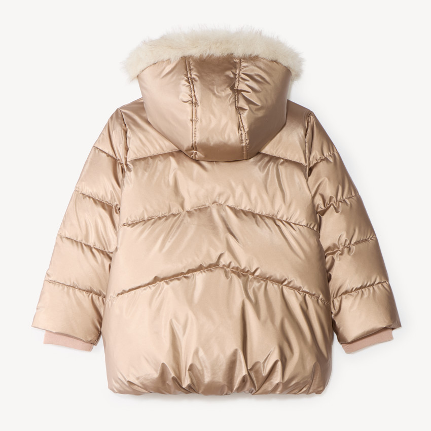 Doudoune grand froid fille doublée sherpa à capuche 