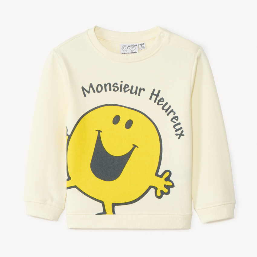Sweatshirt in fleece Monsieur Heureux voor babyjongens 