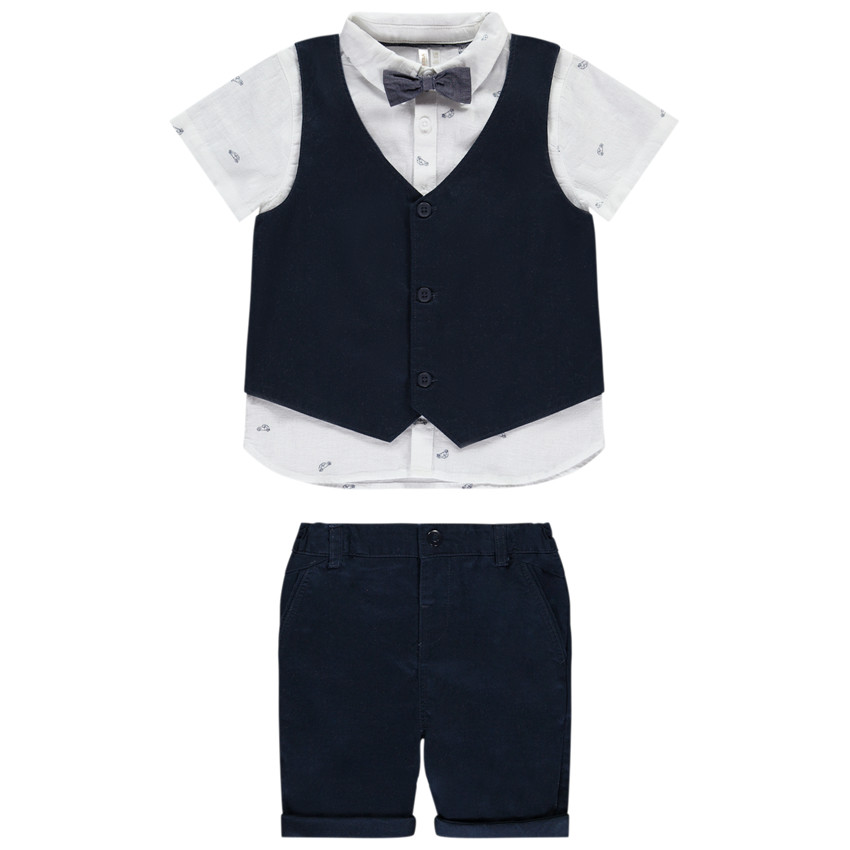 Drie-delige set met vlinderdas voor babyjongen 