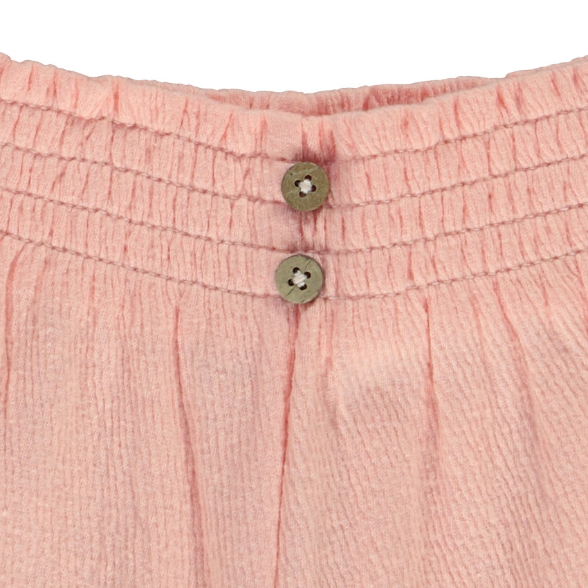 Short met smockeffect in gekreukte jersey voor meisjes 