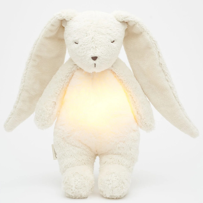Veilleuse peluche Son & Lumière Lapin Polar Natur coton bio 