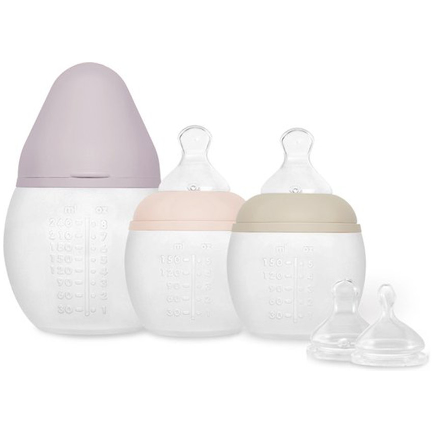 Geboortekit Bestie 1x Zuigfles 240ml 2x Zuigflessen 150ml Sand-Blush 2x Spenen xs 