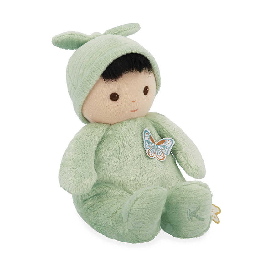 Poupon en tissu Tendre Bébé Pilea verte 