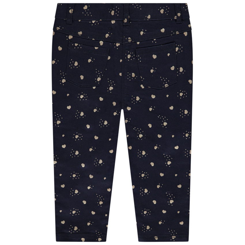 Pantalon slim imprimé cœurs dorés pour bébé fille 