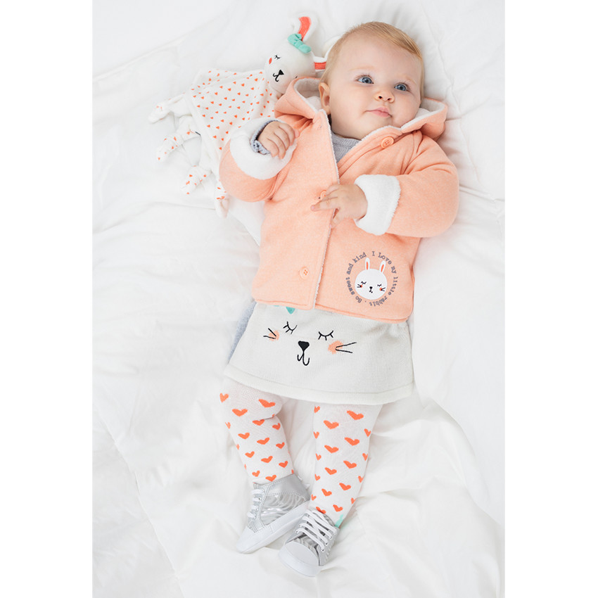 Doudou lapin en velours avec coeurs all-over 