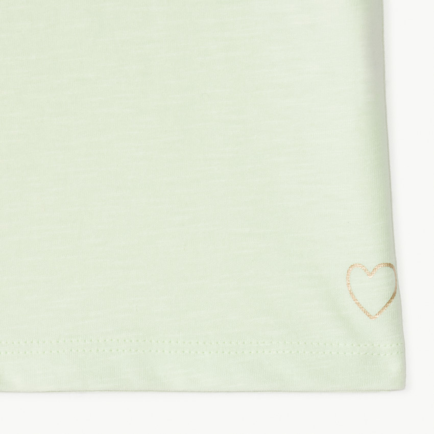 Lot de 3 t-shirts manches courtes print cœur pour fille 