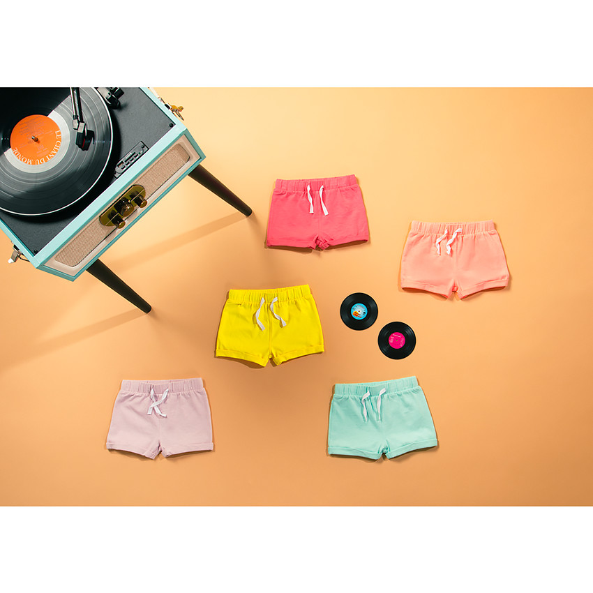 Short en molleton uni pour bébé fille 