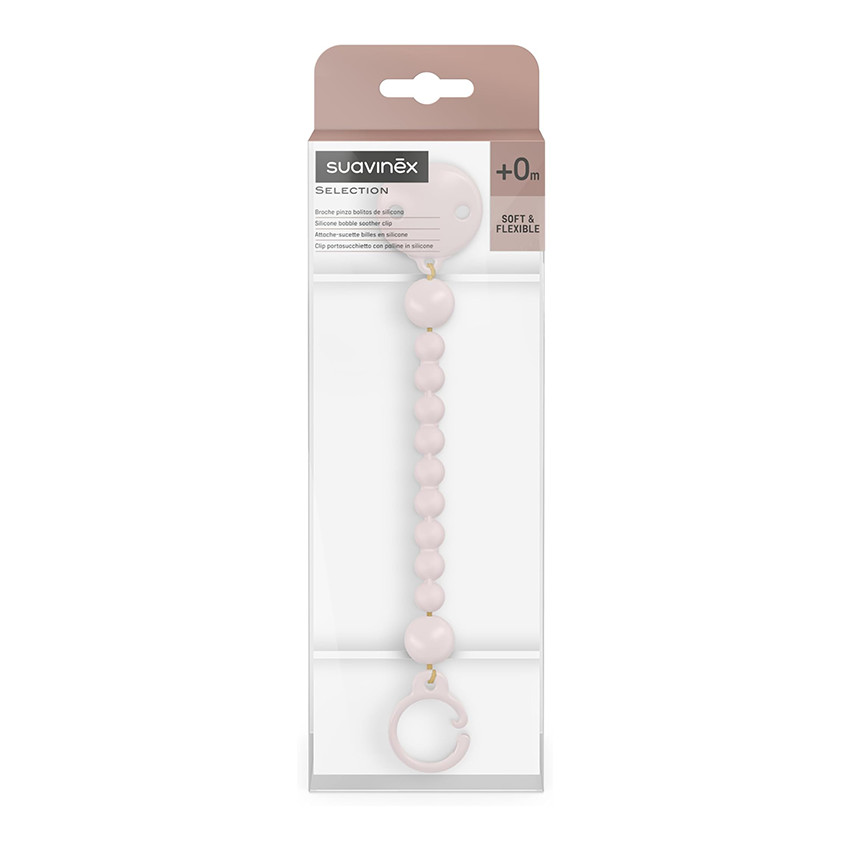 Attache-sucette silicone Colour Essence rose pâle 