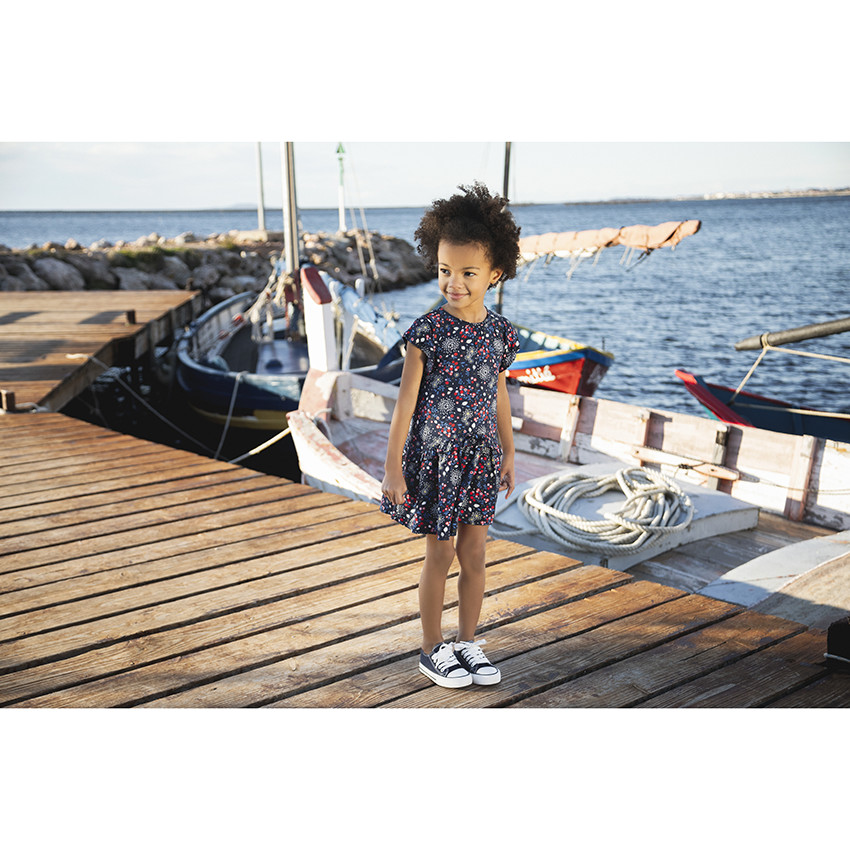 Jurk met korte mouwen en bloemenprint voor meisjes 