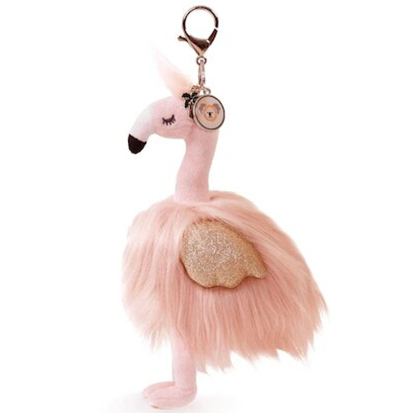 Sleutelhanger luiertas - Pink Flamingo 