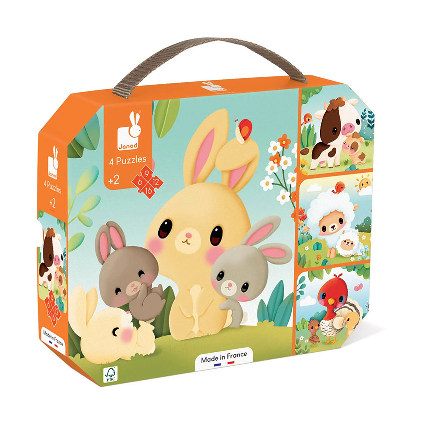 Puzzle évolutif animaux de la ferme 6 à 16 pièces 
