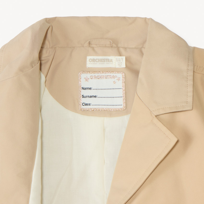 Trench court uni en toile pour fille 