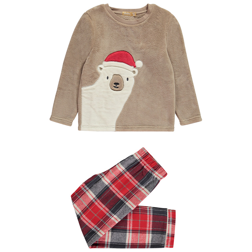 Set pyjama 2 pièces avec pantalon en flanelle à carreaux 