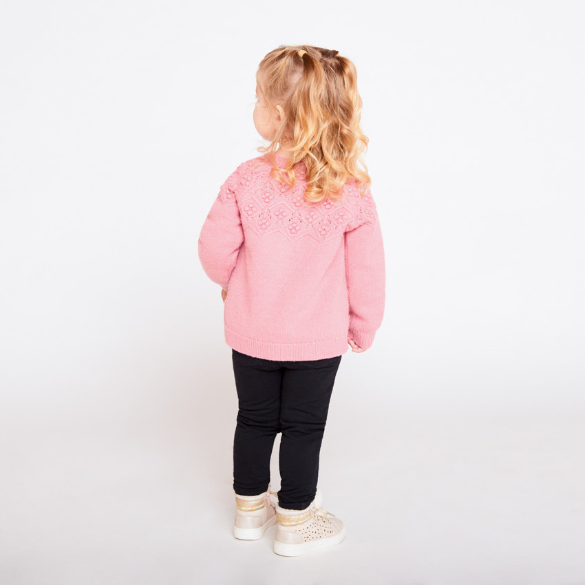 Oversized gebreid fantasievest voor babymeisje 