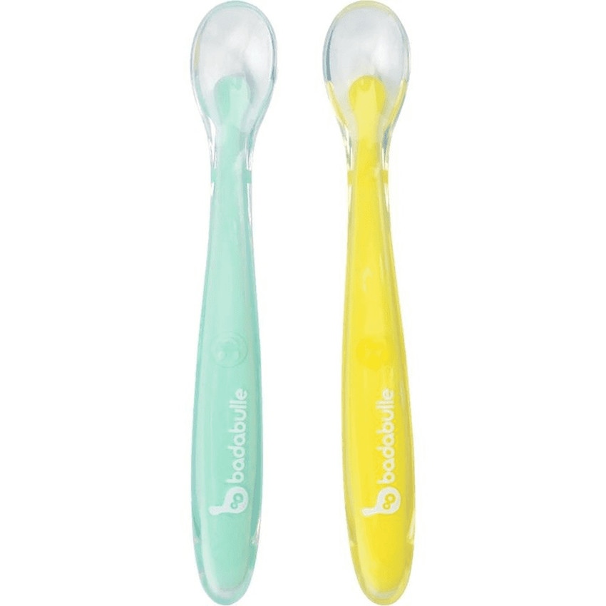 Lot de 2 cuillères en silicone - Vert/Jaune 