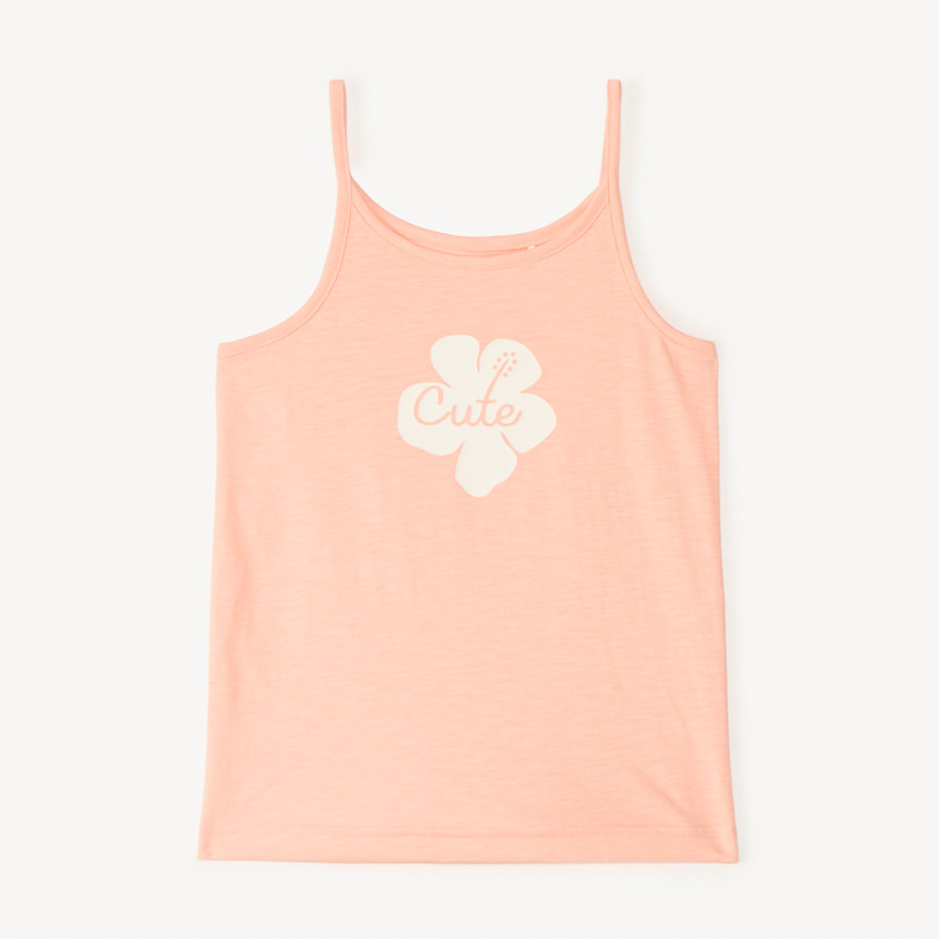 Effen jersey top met bloemenprint meisjes 