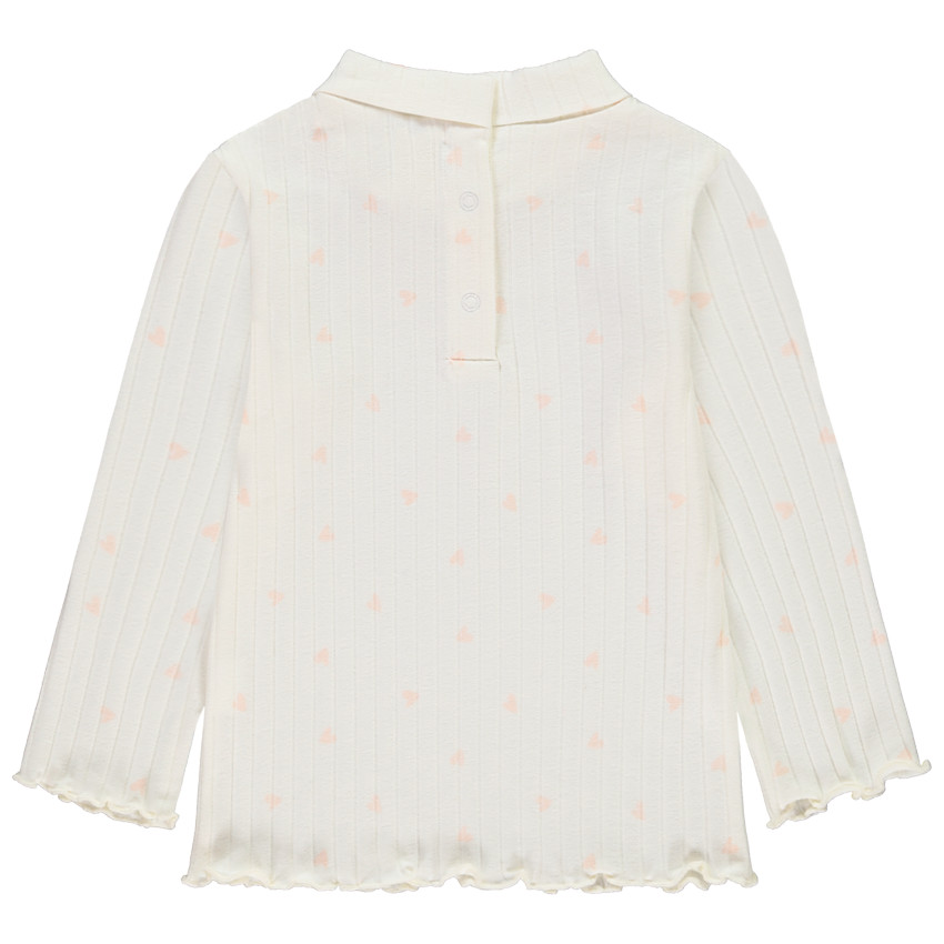 Ondertrui met opstaande kraag en fantasie hartenprint voor meisjes 