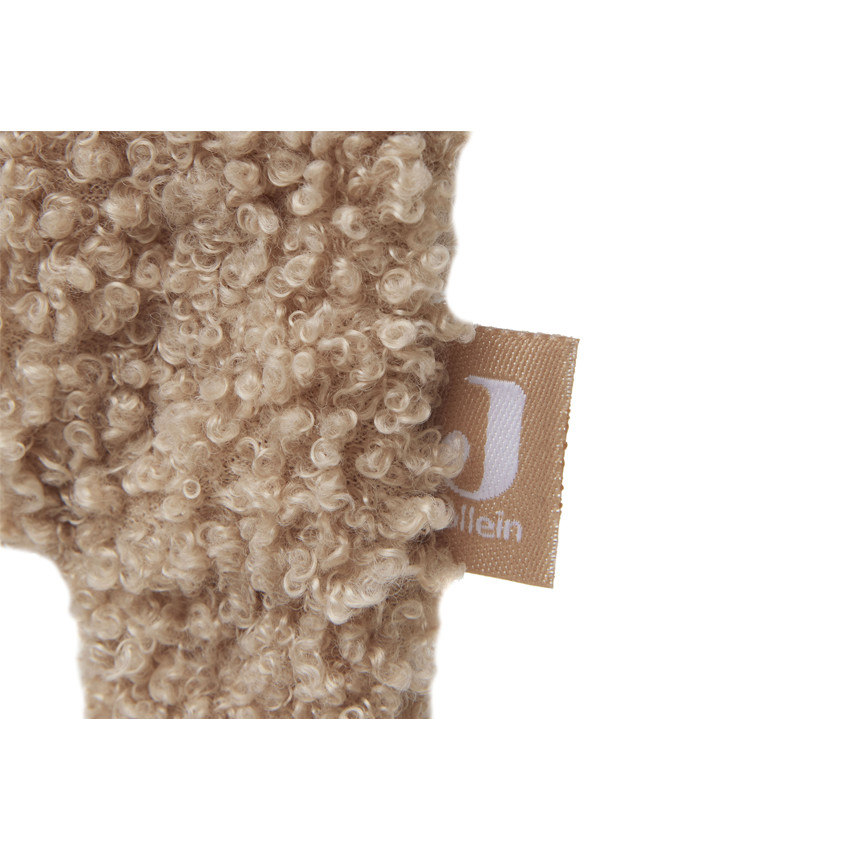 Fopspeenclip Teddy Bear Biscuit in zachte bouclé stof 