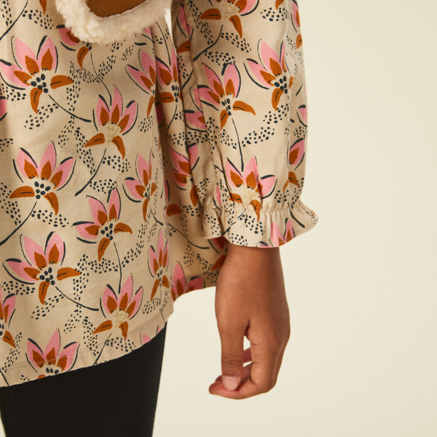 Tuniek lange mouwen met bloemenprint voor meisjes 