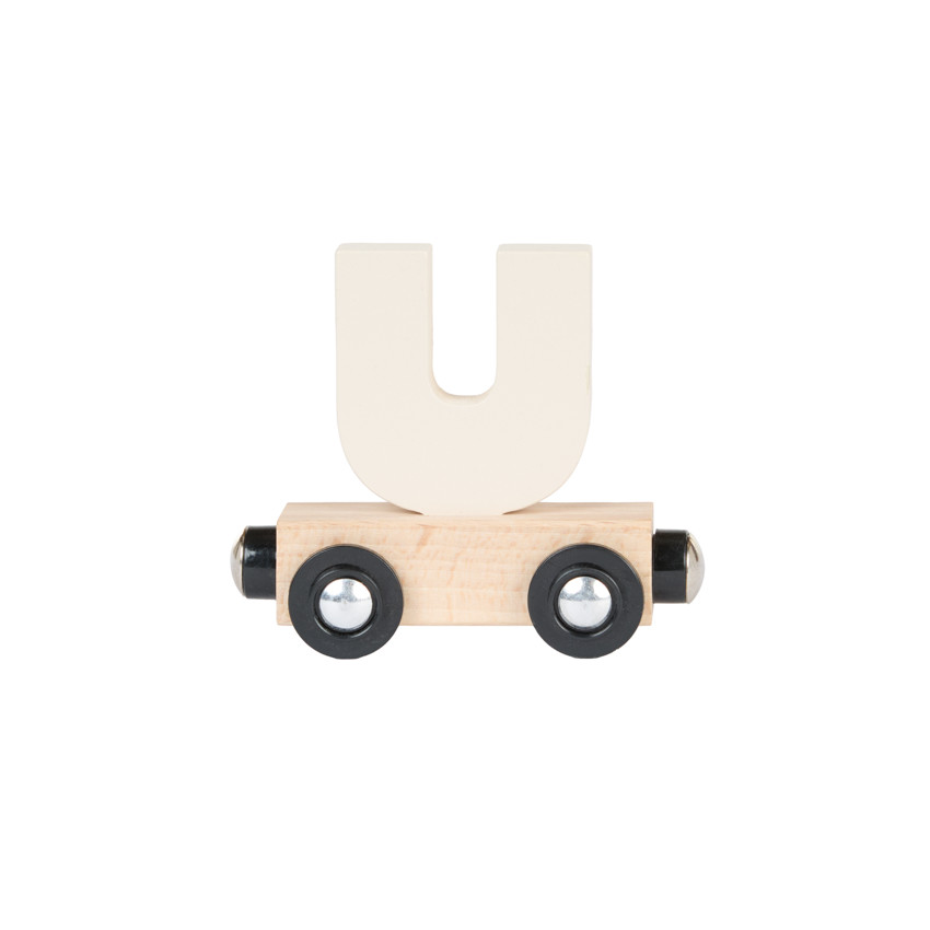 Houten "U" wagen - blauw 