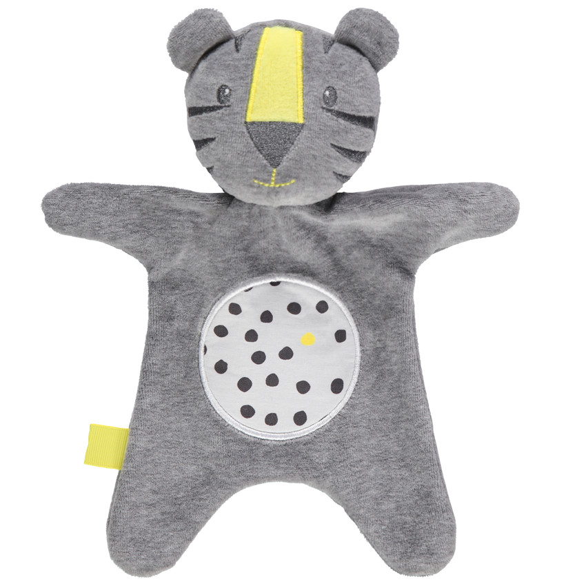 Doudou tigre à détails brodés 