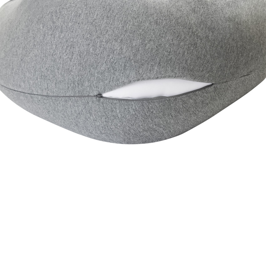 Coussin d'allaitement Basic 160 cm avec housse gris chiné 