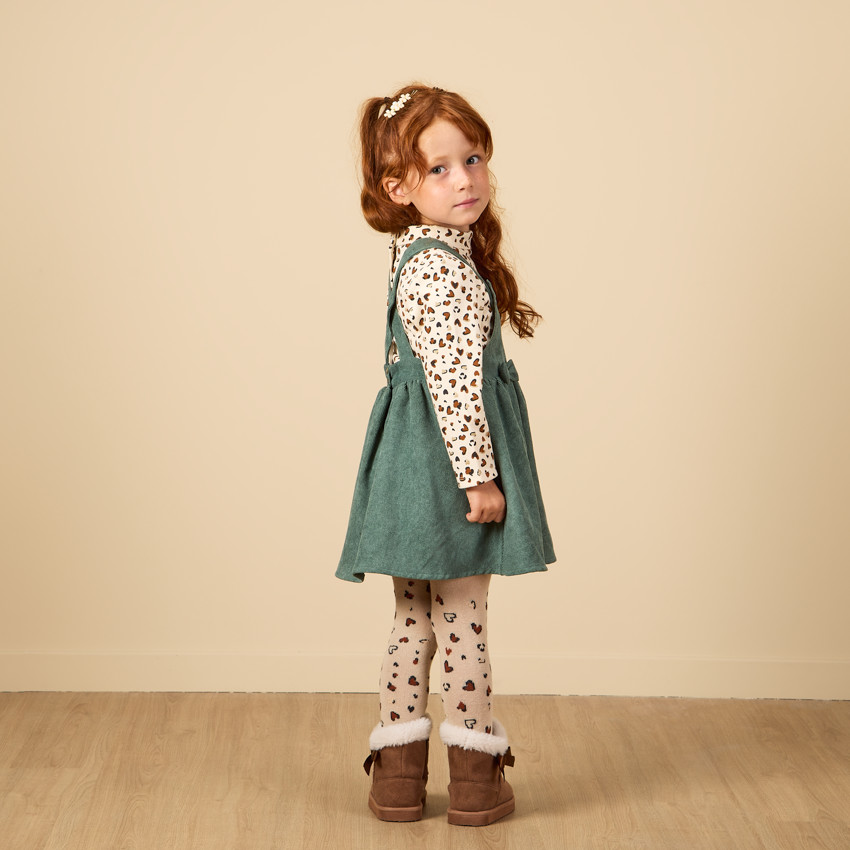 Robe courte sans manches uni en velours pour bébé fille 