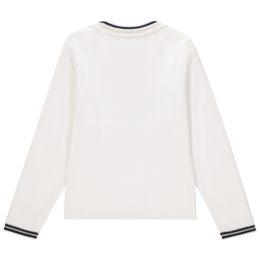 Trui in ribstof met contraststrepen voor meisjes 