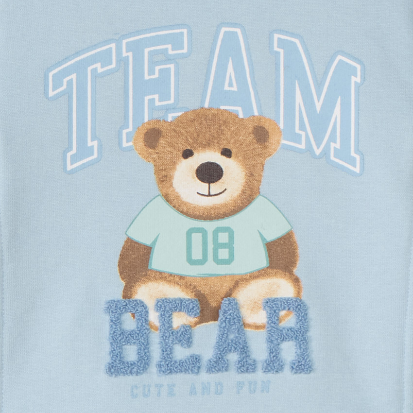 Sweater met print en bouclette patch voor babyjongen 