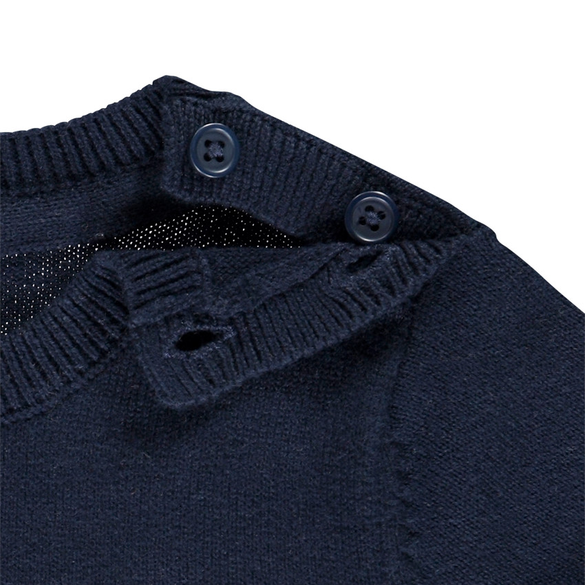 Pull en tricot uni avec print message pour bébé garçon 